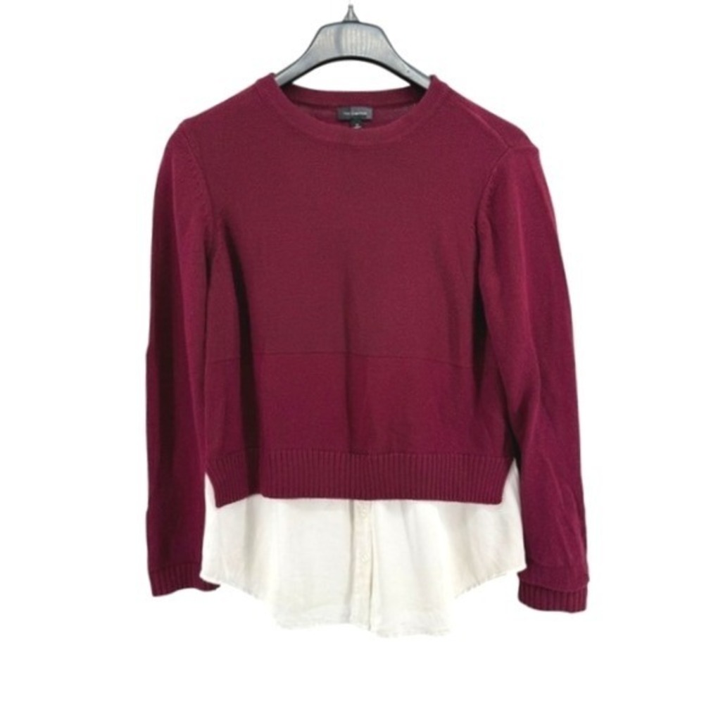 90's The Limited Sweater Shirt Womens Medium Pre-Owned Pullover Burgundy Layered